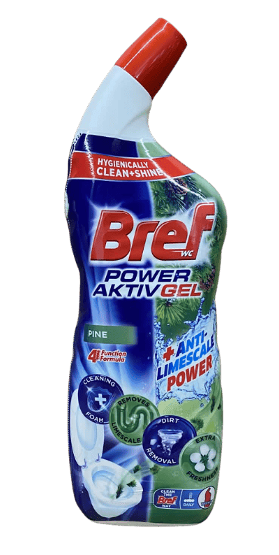 bref wc tisztító gél 700 ml power active pine