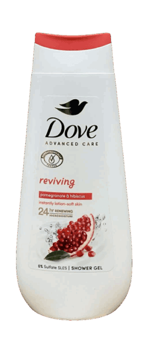 dove tusfürdő 225 ml reviving pomegranate&hibiscus tea 0% sulfate