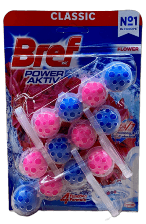 Bref wc illatosító 3x50 g Power Aktiv Flower Pink